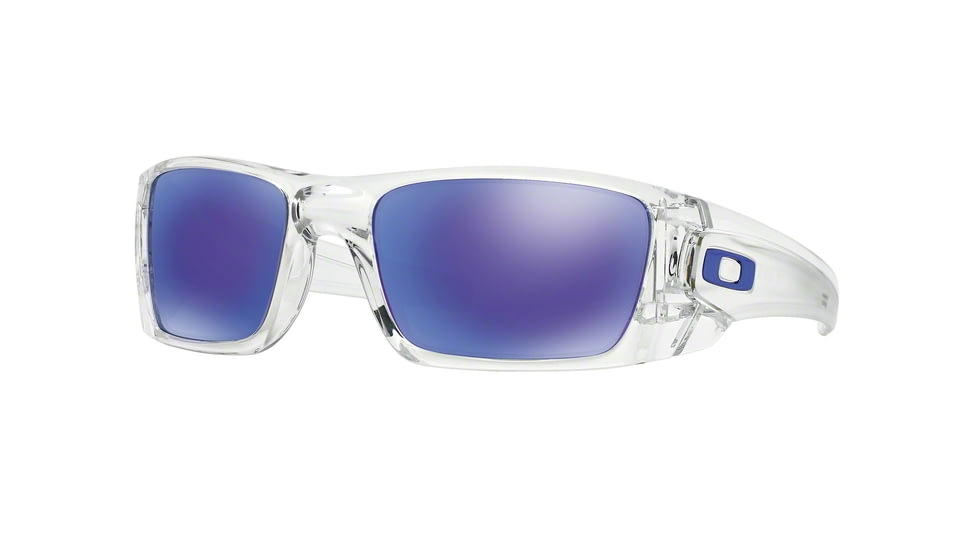 Oakley Fuel Cell Sunglasses 909604-60 - Polished Clear Frame, Violet Iridium Lenses