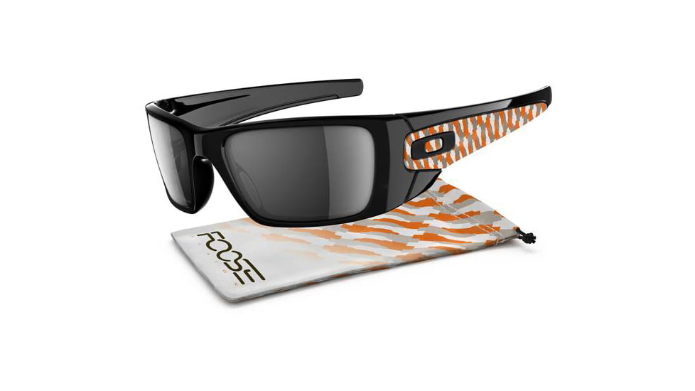 Oakley Fuel Cell Sunglasses, Chip Foose Polished Black Frame and Black Iridium  OO9096-66