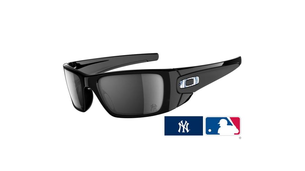 Oakley Fuel Cell Yankees Polished Black Frame w/ Black Iridium Lenses Sunglasses OO9096-45