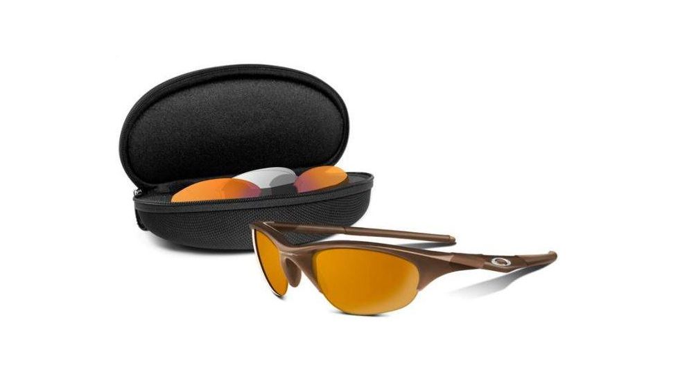 Oakley Half Jacket Array Matte Rootbeer Frame w/ Bronze,Persimmon ,Clear Lenses Sunglasses 03-629