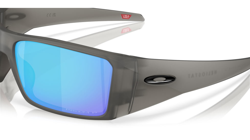 Oakley Heliostat Sunglasses, Matte Grey Smoke, PRIZM Sapphire Polarized, PRIZM Sapphire Polarized, OO9231-2461