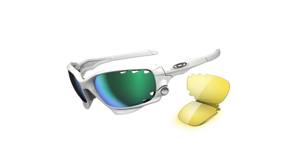 Oakley Jawbone Sunglasses - Polished White Frame w/ Jade Iridium Vented &amp; Yellow Vented Lenses 26-210