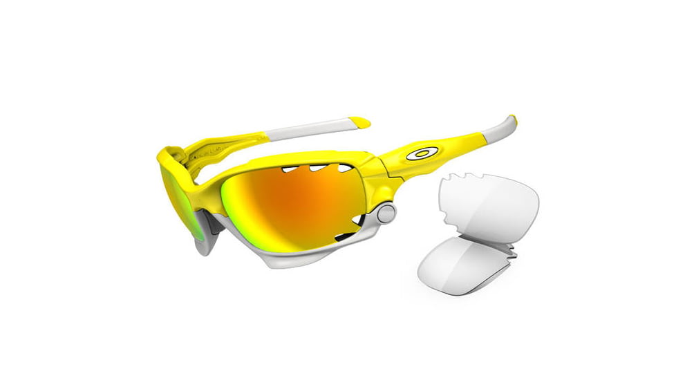 Oakley Jawbone Sunglasses - Lemon Peel Frame w/ Fire Irdium Vented &amp; Clear Vented Lenses 04-215