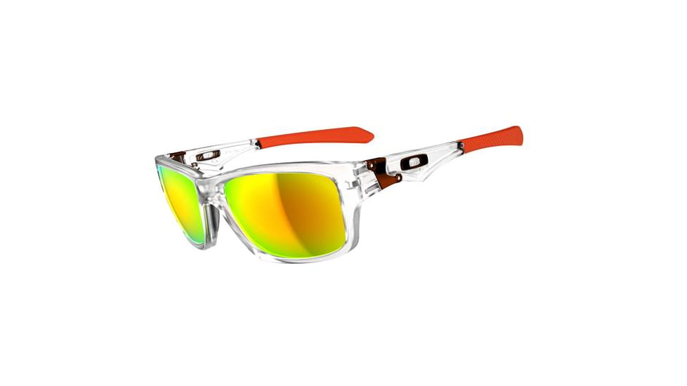 Oakley Jupiter Squared Sunglasses, Matte Clear Frame, Fire Iridium Lens OO9135-03