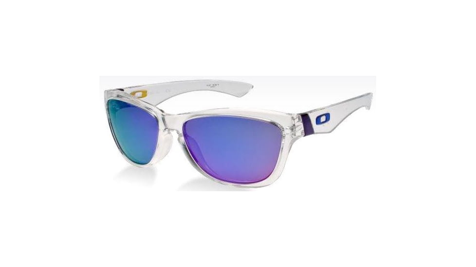 Oakley Jupiter Polished Clear Frame Frame w/ Violet Iridium Lenses Sunglasses 03-247