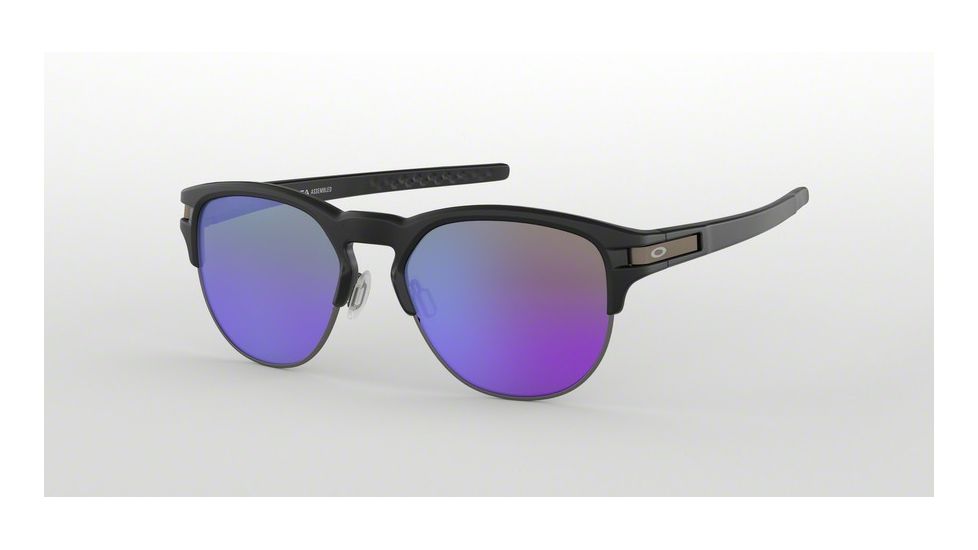 Oakley LATCH KEY OO9394 Sunglasses 939402-55 - Matte Black Frame, Violet Iridium Lenses