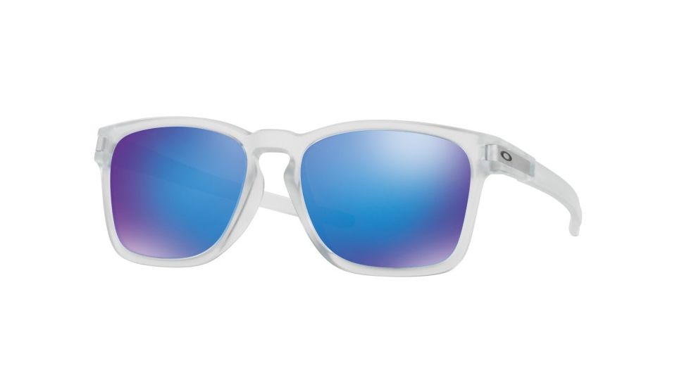 Oakley LATCH SQUARED A OO9358 Sunglasses 935804-55 - Matte Clear Frame, Sapphire Iridium Lenses