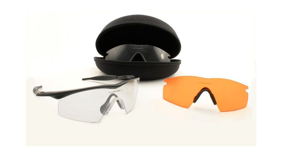 Oakley M Frame Array Sunglasses, Black Frame, Grey, Clear, and Persimmon Lenses 07-371