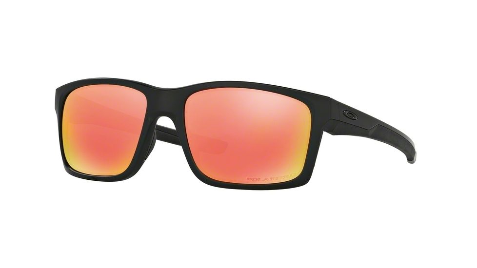 Oakley MAINLINK OO9264 Sunglasses 926407-57 - Matte Black Frame, Ruby Irid Polar Lenses