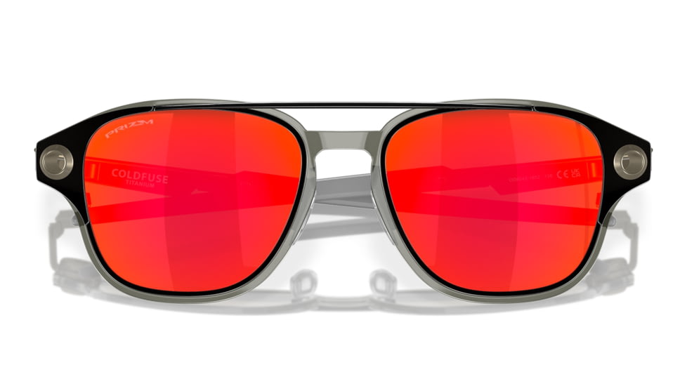 Oakley OO6042 Coldfuse Sunglasses - Mens, Matte Black Frame, Prizm Ruby Lens, 52, OO6042-604216-52