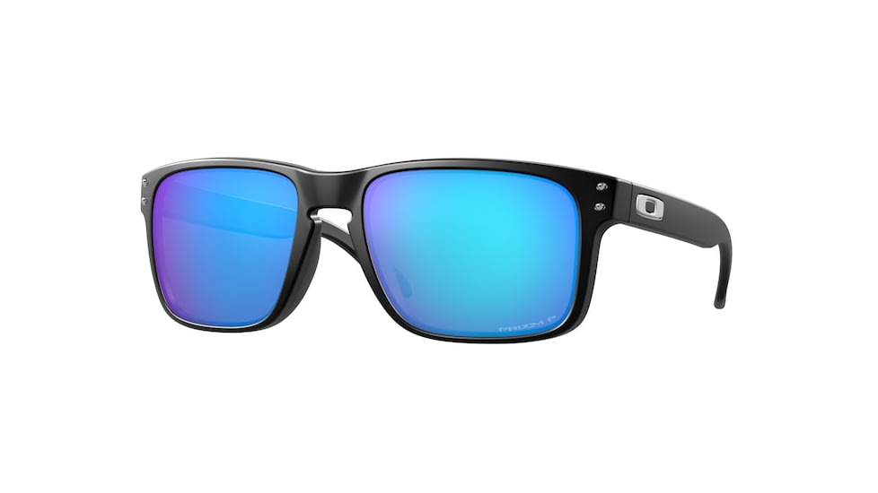 Oakley OO9102 Holbrook Sunglasses, Matte Black Frame, Prizm Sapphire Polarized Lenses, OO9102-9102F0-55