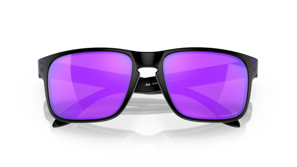 Oakley OO9102 Holbrook Sunglasses, Matte Black Frame, Prizm Violet Lenses, OO9102-9102K6-55