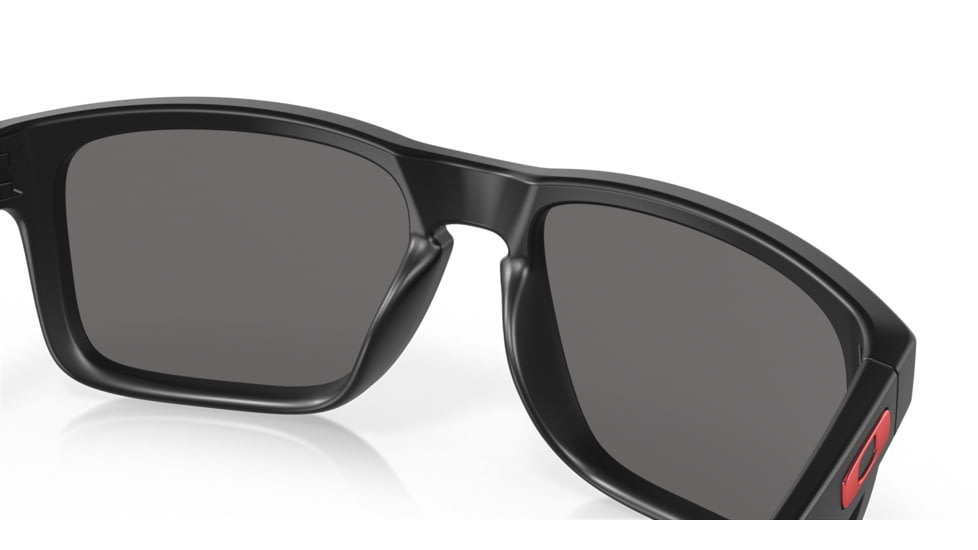 Oakley OO9102 Holbrook Sunglasses, Matte Black Frame, Red Idrium Lenses, OO9102-36