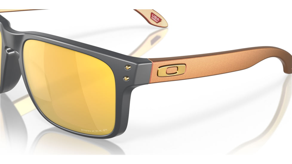 Oakley OO9102 Holbrook Sunglasses, Matte Carbon Frame, Prizm 24K Polarized Lens, 55, OO9102-9102W4-55