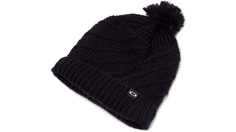 Oakley Pegasus Pom Beanie - Womens, Blackout, One Size, 81498-02E-02E-U