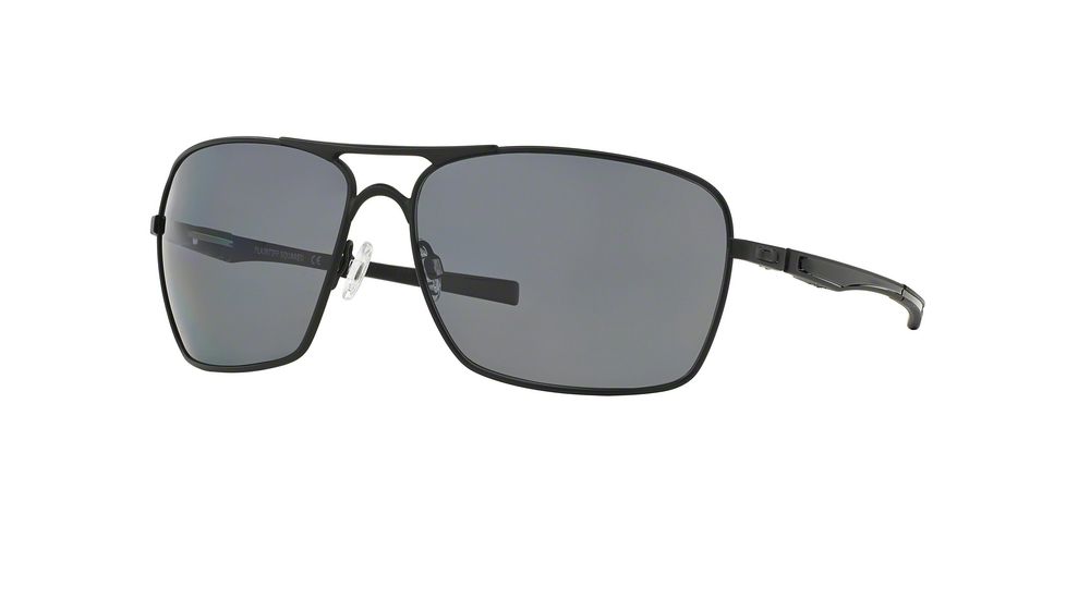 Oakley PLAINTIFF SQUARED OO4063 Sunglasses 406304-63 - Matte Black Frame, Grey Polarized Lenses