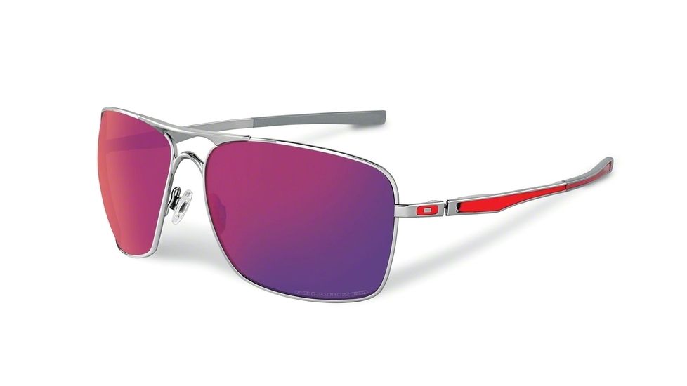 Oakley PLAINTIFF SQUARED OO4063 Sunglasses 406307-63 - Polished Chrome Frame, + Red Iridium Lenses