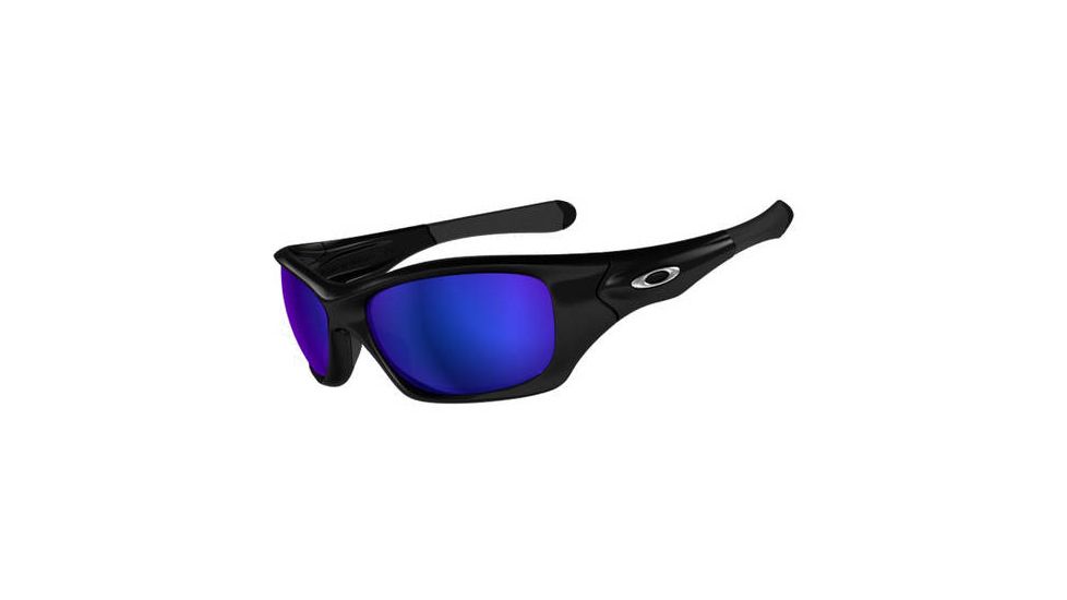 Oakley Pit Bull Sunglasses - Polished Black Frame w/ Shallow Blue Polarized Lenses OO9127-10
