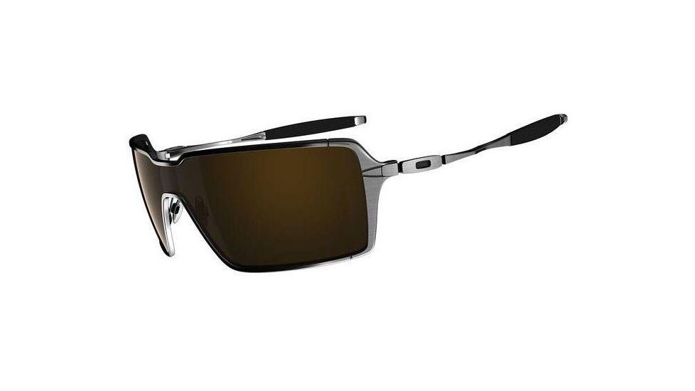 Oakley Probation Brushed Chrome Frame w/ Dark Bronze Lenses Sunglasses OO4041-04