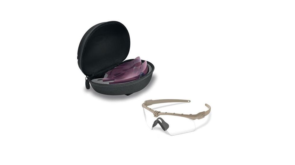 Oakley SI Ballistic M Frame 3.0 Hybrid Sunglasses,Dark Bone Frame,Shield Prizm Clear,TR22/TR45 Lens OO9146-27