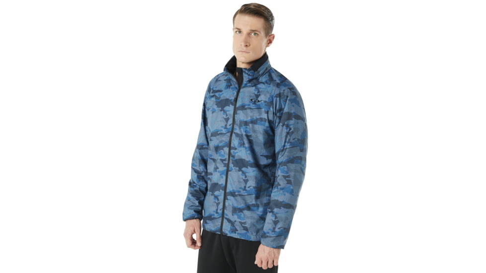 Oakley Enhance Graphic Wind Warm Jacket 8.7 - Mens, Blue Storm Print, Large, 412584-66V-L