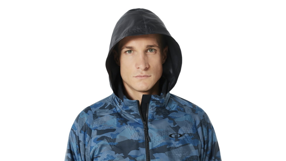 Oakley Enhance Graphic Wind Warm Jacket 8.7 - Mens, Blue Storm Print, Large, 412584-66V-L