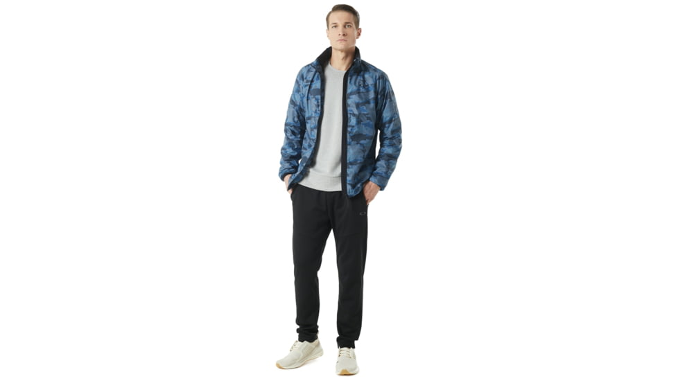 Oakley Enhance Graphic Wind Warm Jacket 8.7 - Mens, Blue Storm Print, Large, 412584-66V-L