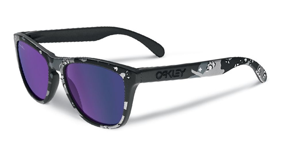 Oakley SI Frogskins Sunglasses,Matte Carbon Camo Frame,Square Violet Iridium Lens OO9013-51
