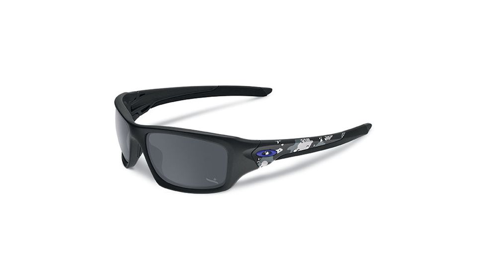 Oakley SI Valve Sunglasses,Matte Carbon Camo Frame,Rectangle Black Iridium Lens OO9236-21