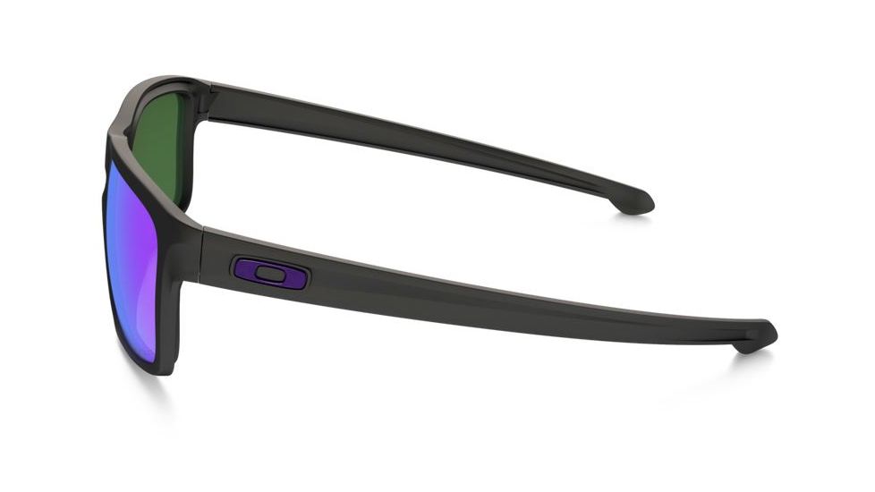 Oakley Silver Sunglasses Matte Black Frame, Violet Iridium Polarized Lens-OO9262-10
