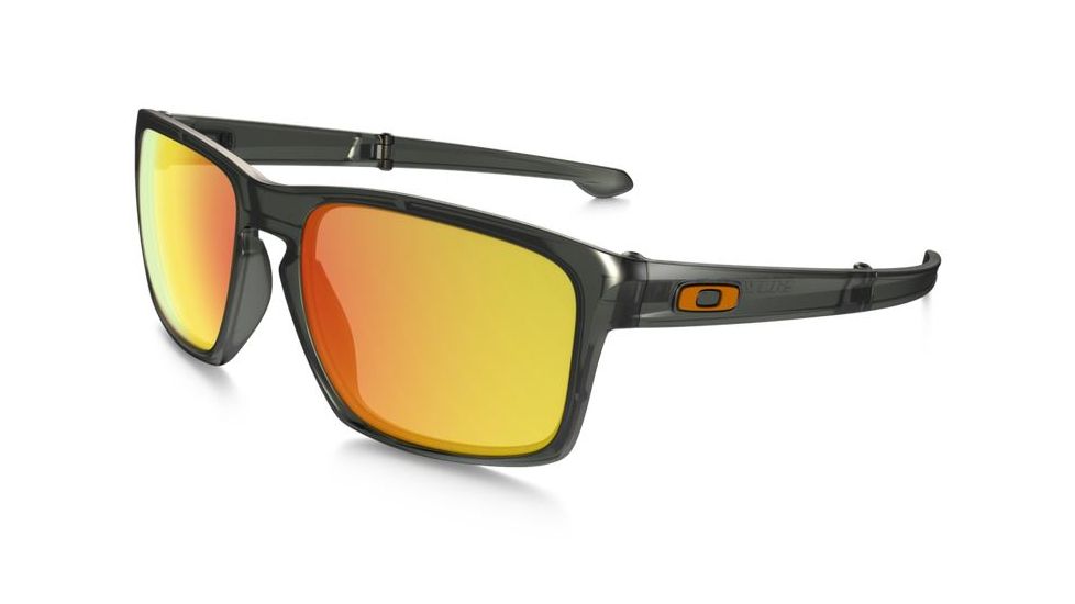 Oakley Silver Foldable Sunglasses Matte Olive Ink Frame, Fire Iridium Polarized Lens-OO9246-06