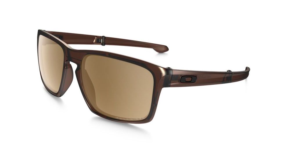 Oakley Silver Foldable Sunglasses Matte Dark Amber Frame, Tungsten Iridium Polarized Lens-OO9246-05