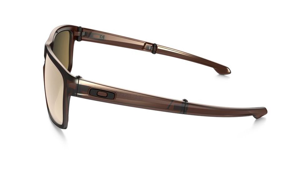 Oakley Silver Foldable Sunglasses Matte Dark Amber Frame, Tungsten Iridium Polarized Lens-OO9246-05
