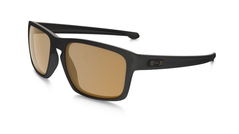 Oakley Silver Sunglasses Matte Black Frame, Bronze Polarized Lens-OO9262-08