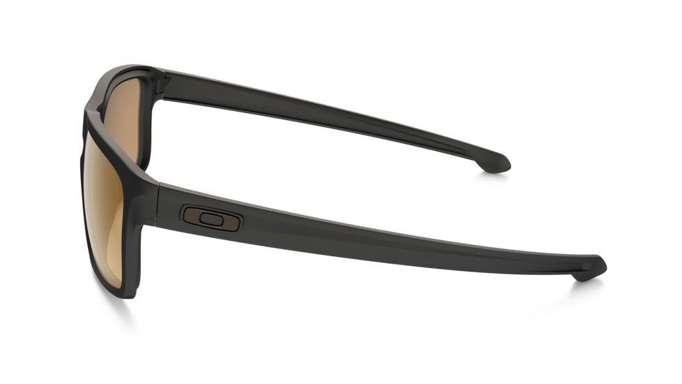 Oakley Silver Sunglasses Matte Black Frame, Bronze Polarized Lens-OO9262-08