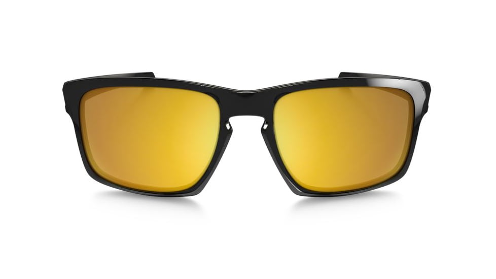 Oakley Silver Sunglasses Polished Black Frame, 24K Iridium Lens-OO9262-05
