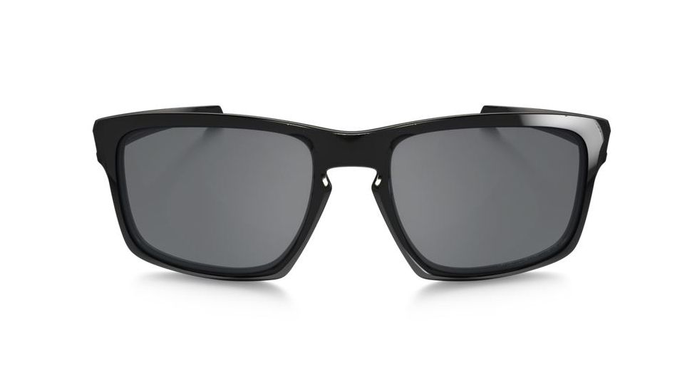 Oakley Silver Sunglasses Polished Black Frame, Black Iridium Polarized Lens-OO9262-09