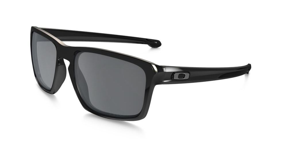 Oakley Silver Sunglasses Polished Black Frame, Black Iridium Polarized Lens-OO9262-09