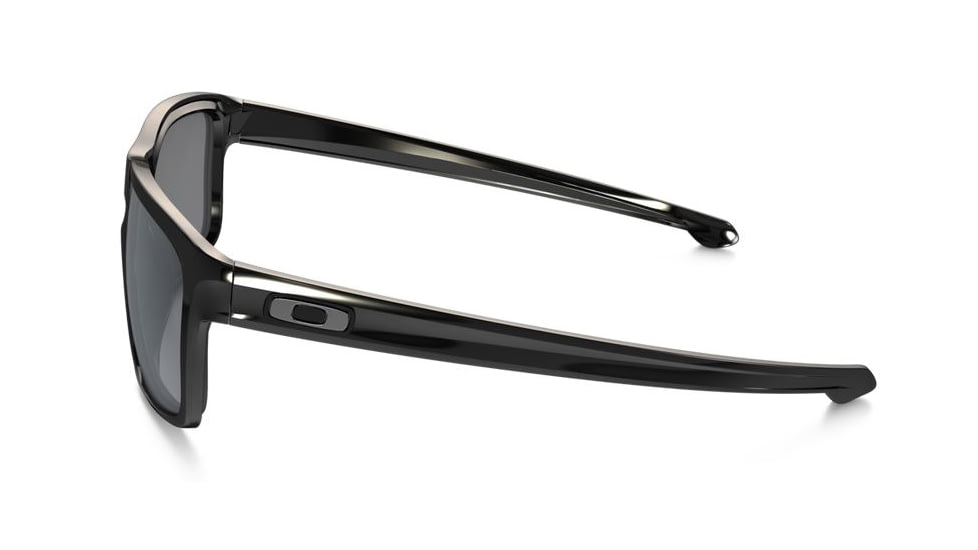 Oakley Silver Sunglasses Polished Black Frame, Black Iridium Polarized Lens-OO9262-09