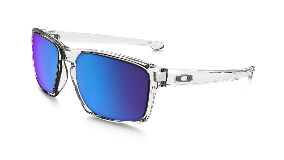 Oakley Silver Sunglasses Polished Clear Frame, Sapphire Iridium Lens-OO9262-06