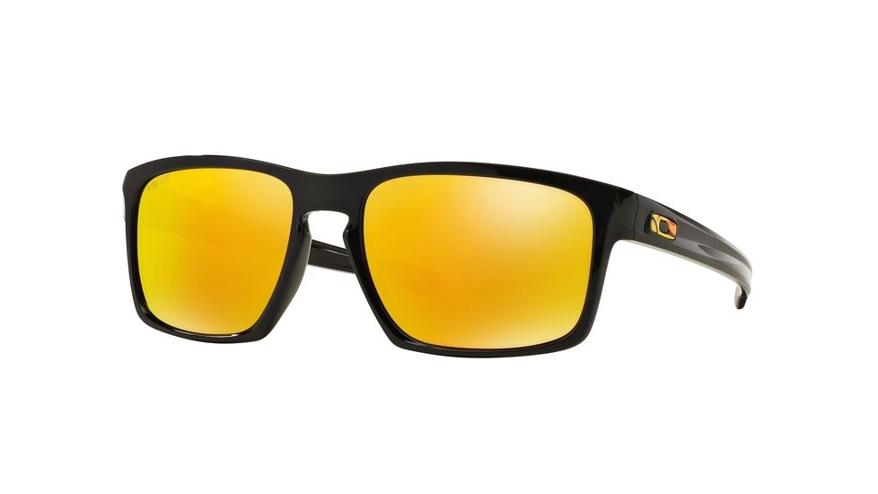 Oakley Sliver Sunglasses 926227-57 - Polished Black Frame, Fire Iridium Lenses