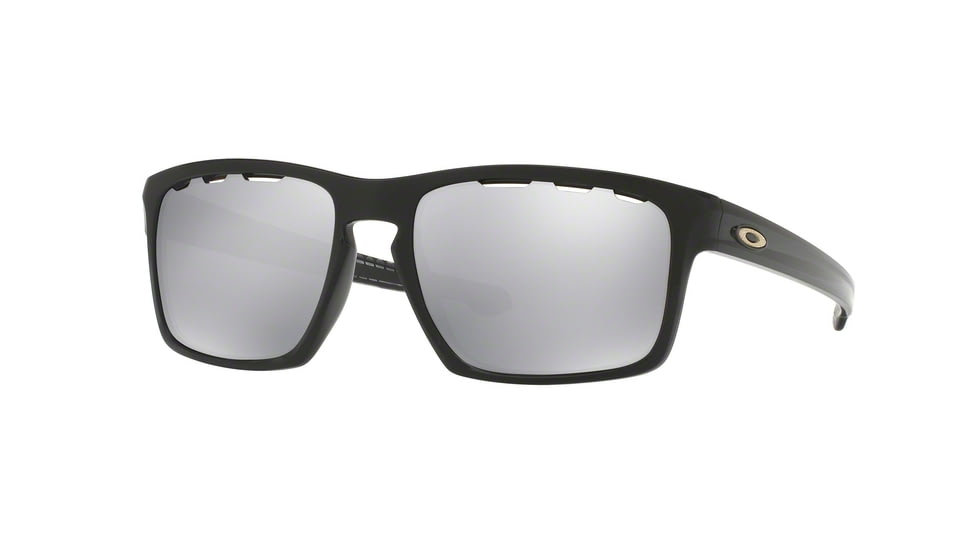 Oakley Sliver Sunglasses 926242-57 - Polished Black Frame, Chrome Iridium Vented Lenses