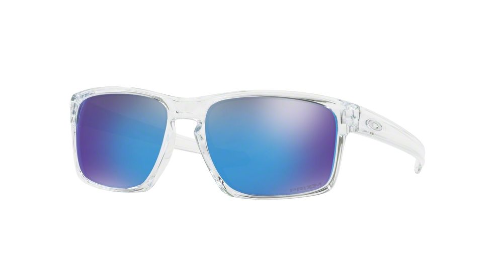 Oakley Sliver Sunglasses 926247-57 - Polished Clear Frame, Prizm Sapphire Lenses