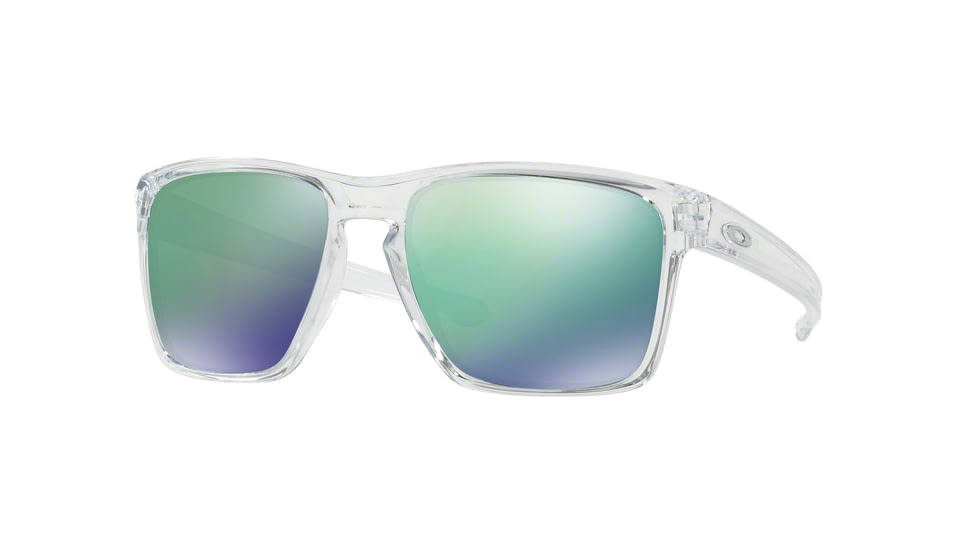 Oakley SLIVER XL OO9341 Sunglasses 934102-57 - Polished Clear Frame, Jade Iridium Lenses