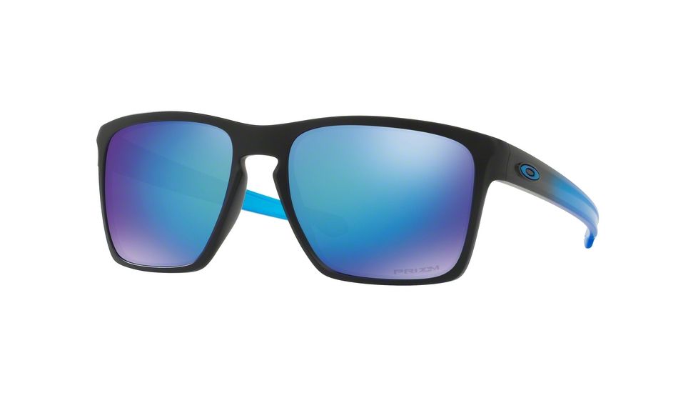Oakley Sliver XL OO9341 Sunglasses 934113-57 - Matte Black Frame, Prizm Sapphire Polarized Lenses