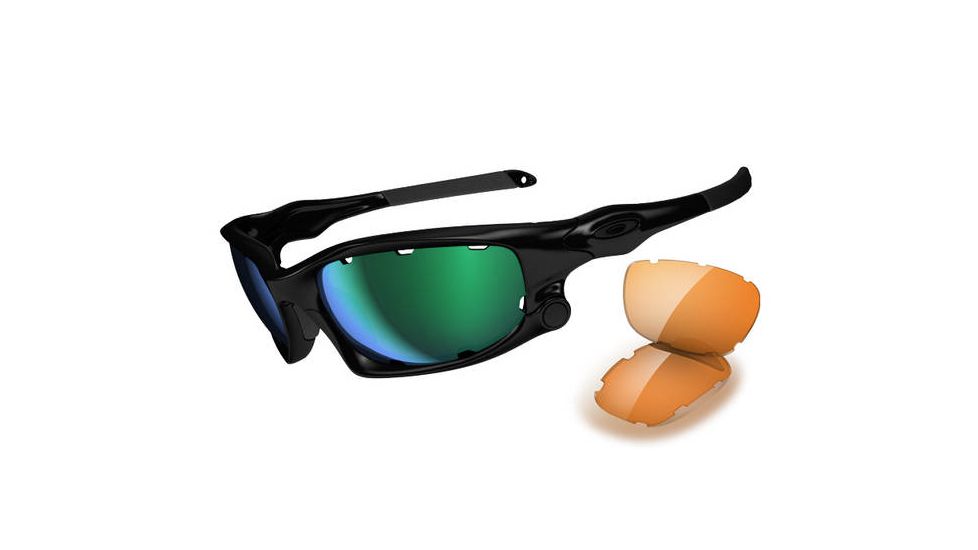 Oakley Split Jacket Sunglasses, Polished Black Frame, Jade Irid Lens OO9099-14