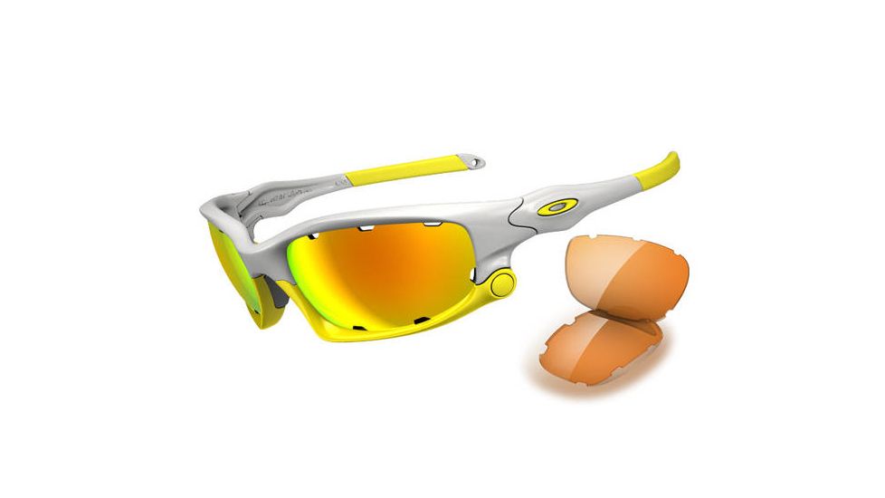 Oakley Split Jacket Sunglasses, Polished White Frame, Fire Irid Lens OO9099-12