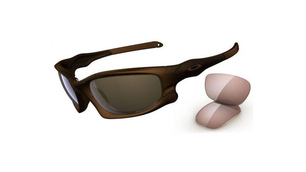 Oakley Split Jacket Sunglasses, Matte Rootbeer Frame, Tungsten Iridium Polar &amp; VR50 Lenses OO9099-02