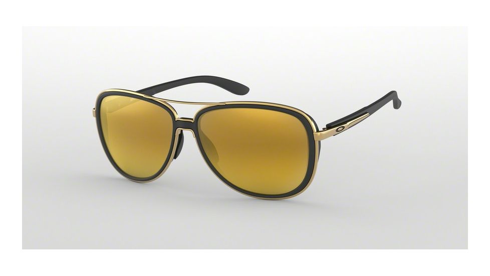 Oakley SPLIT TIME OO4129 Sunglasses 412903-58 - Soft Touch Black Frame, 24K Iridium Lenses