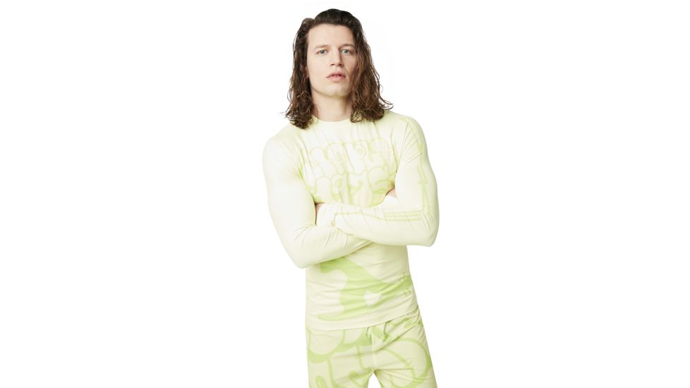 Oakley Staple 1975 Long Sleeve Rashguard - Mens, Pale Lime Yellow, Large, 482600-51A-L